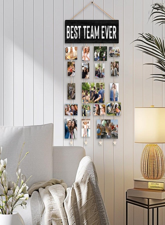 Lacama Inspirational Wall Art Decor for Office，Vision Board Office Decor,Team Gift,Best Team Ever Vintage Style Wood Hanging Photo Display Wall Hanging Picture Frames,Picture Board for Collage Photos - Image 2